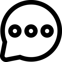 Circular Speech Bubble Outline With Three Dots Inside Outline Svg Vector, Free Vectors File